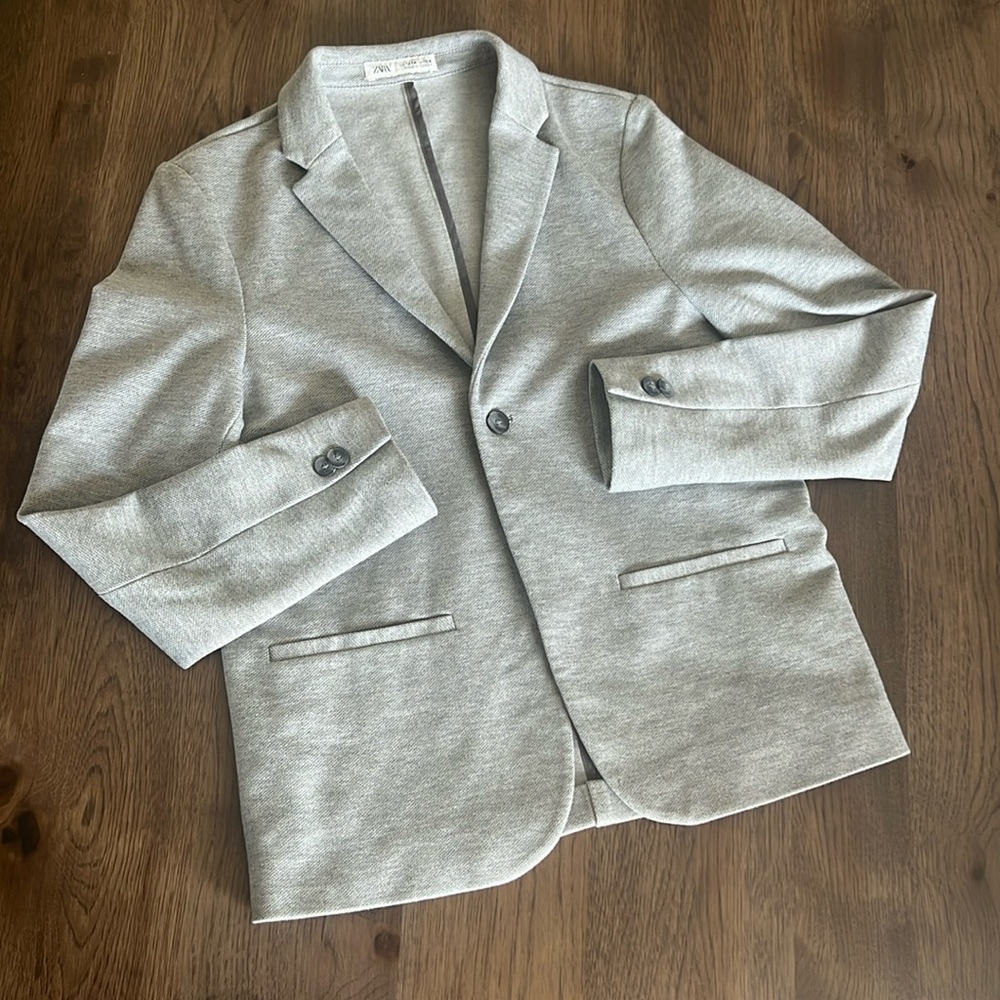 Zara Women's Heather Grey 1 Button Blazer 13-14